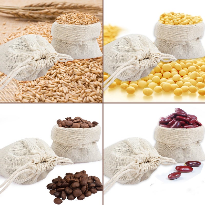 Hapdoo 24 Pack Cotton Muslin Bags with Drawstring Gift Bags Jewelry Pouches Sacks for Wedding Party and DIY Craft, 3 x 4 Inches, Presents, Festivalsâ€¦ - Image 3